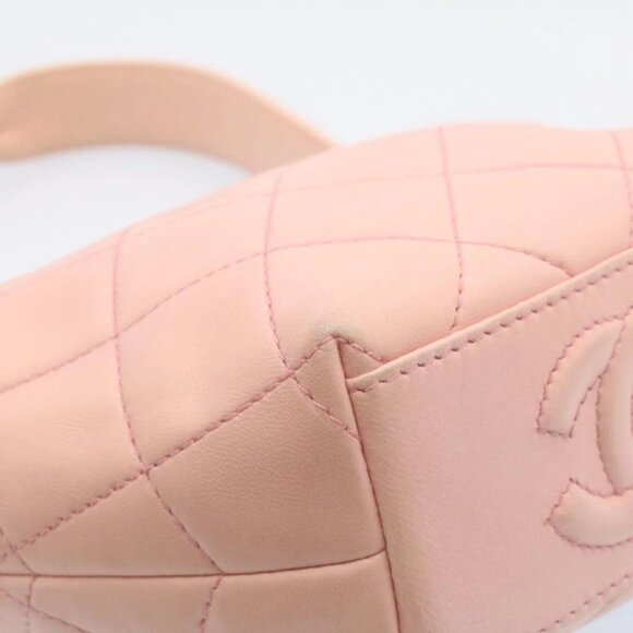 CHANEL Matelasse Hand Bag Lamb Skin Pink CC Auth 29107AV - Picture 4 of 16
